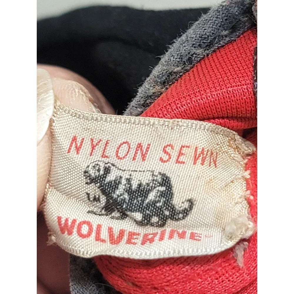 Vintage Wolverine Black Suede Leather Mittens With Nylon Sewn Interior & Adjusta